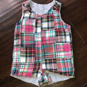 Reversible Seersucker & Madras Plaid Shortall